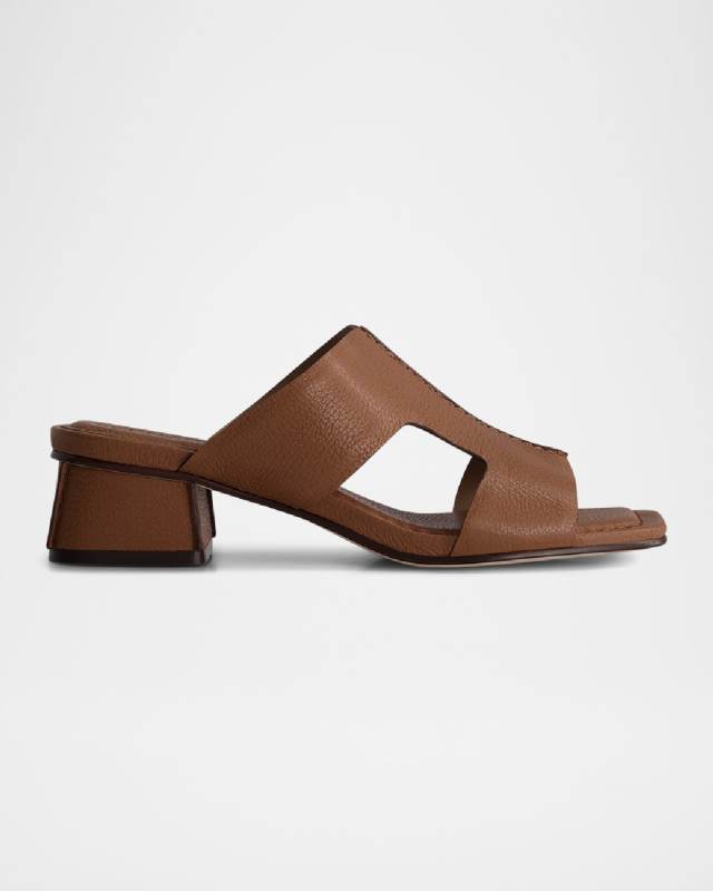 Jewel Leather Mule Sandals